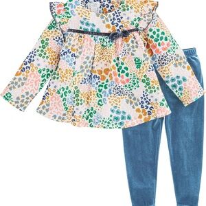 Mud Pie Rainbow Leopard Tunic Set